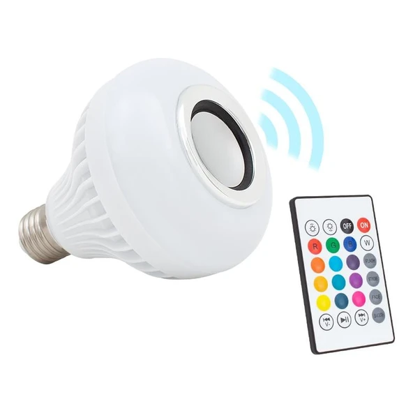 Powermaster Bluetooth Müzik Çalar + Kumandalı Rgb Led Ampul OM-30 ürün görseli 1