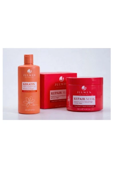 JULWEN,400ML KERATİN ŞAMPUAN ONARICI MASKE 500ML REPAİR ürün görseli 1