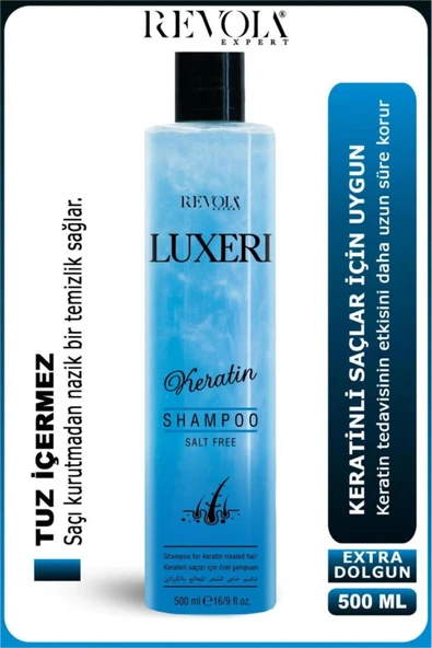 REVOLA,Luxeri Tuzsuz Şampuan Keratinli Saçlara Özel 500 Ml Keratin ürün görseli 1