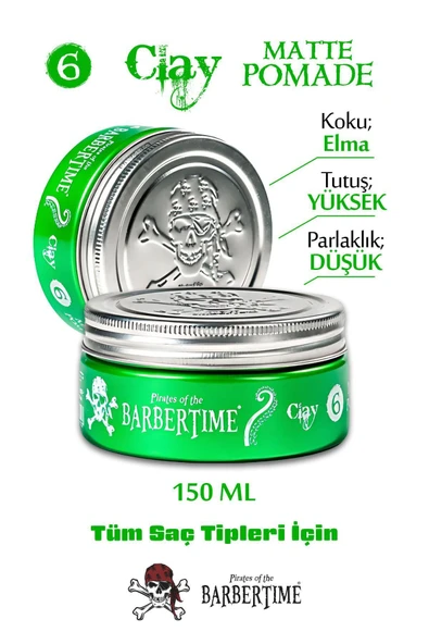 BARBERTİME,Clay Matte Pomade 06 Saç Şekillendirici Wax 150ml ürün görseli 1