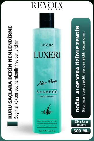 REVOLA,Luxeri Şampuan Kuru Saçlar İçin Nem Desteği 500 Ml Aloe Vera ürün görseli 1