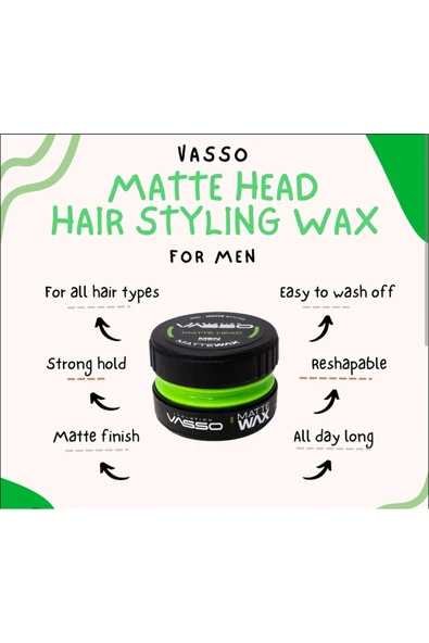 VASSO MAN,Vasso Matte Head Wax - Resim 3