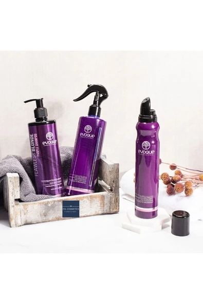 EVOQUA,Evoque Flawless Blonde Şampuanı 400 Ml, Fön Suyu Ve Köpüğü 200 Ml.sarışın,gümüş Veplatin Saçlar Için ürün görseli 1