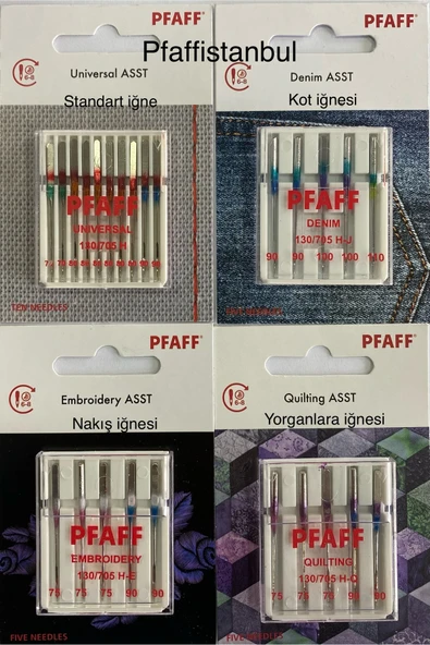 Pfaff 4 BLİSTERLİ İĞNE SETİ (Standart, Jarse ve Kot İğneleri) 821374096 ürün görseli 1