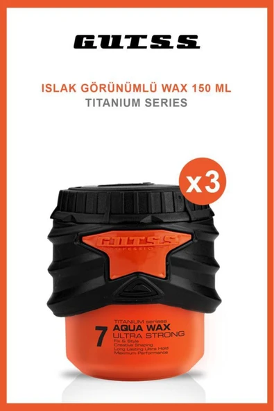 GUTSS,Şekillendirici Titanyum Ultra Güçlü Wax NO:7 150ML X3 ürün görseli 1