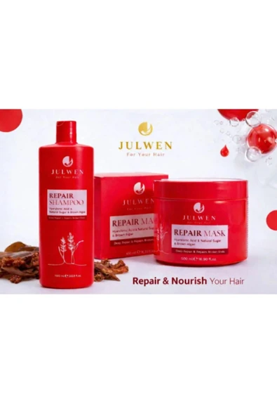 JULWEN,REPAİR 400ML ŞAMPUAN ONARICI REPAİR SAÇ MASKESİ 500ML ürün görseli 1
