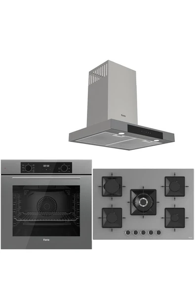 ICON PLUS 75 SERİSİ 3LÜ CAM ANKASTRE SET (QBL63CPR-SS038-D102) ürün görseli 1