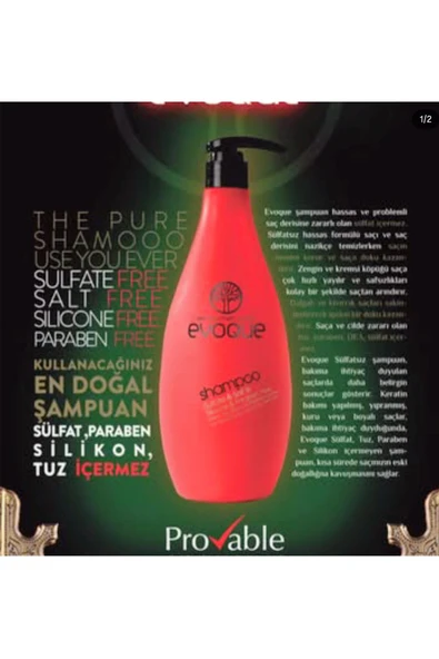 EVOQUA,Evoque sülfatsız parabensiz şampuan 1000ml - Resim 2