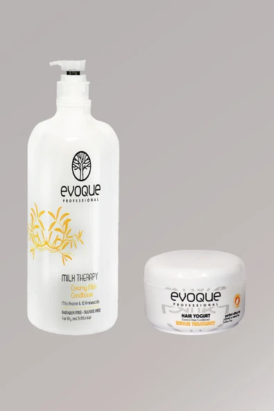 EVOQUA,Evoque Milk Therapy Saç Kremi 1000 Ml + Mılk Therapy Haır Yogurt Mask 500gr ürün görseli 1