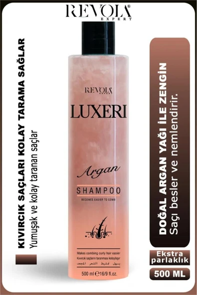 REVOLA,Luxeri 2'si 1 Arada Şampuan ve Kondisyoner Kolay Tarama 500 Ml Argan ürün görseli 1