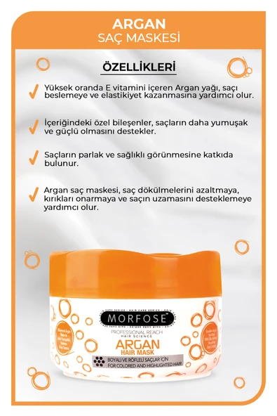 MORFOSE,Argan Saç Maskesi 500 ml - Resim 2