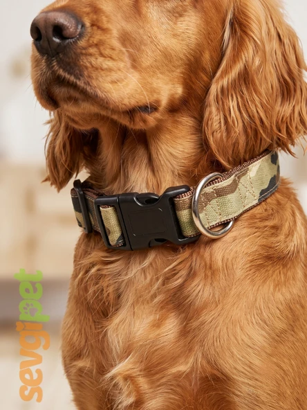 DrScch Kamuflaj Desenli Ayarlanabilir Köpek Boyun Tasması ürün görseli 1