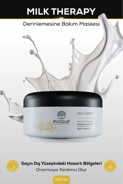 EVOQUE PROFESSİONAL,Milk Therapy Saç Bakım Maskesi - Resim 3