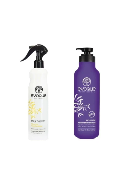 EVOQUA,Evoque Antı-yellow Sılver Şampuan + Mılk Therapy ( Tuz Ve Parafen ) Içermeyen Bakım Spreyi ürün görseli 1