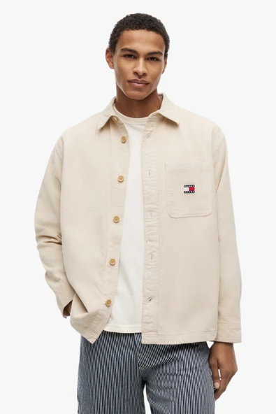 TJM BRICK CORD OVERSHIRT EXT Erkek Bej Gömlek - DM0DM21698 ürün görseli 1