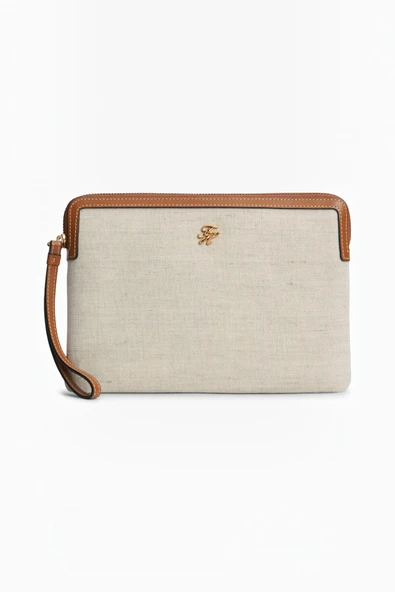 TH SCRIPT DAILY POUCH CANVAS Kadın Kahverengi Çanta - AW0AW18707 ürün görseli 1