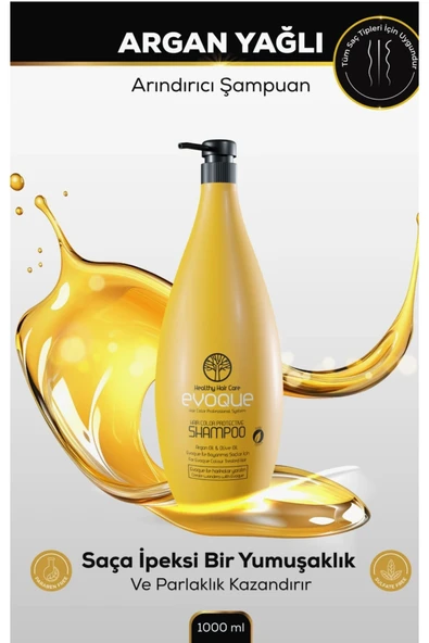 EVOQUE PROFESSİONAL,Hair Color Purification Arındırıcı Şampuan Boyalı Saça Zarar Vermeyen Şampuan 1000 ml ürün görseli 1