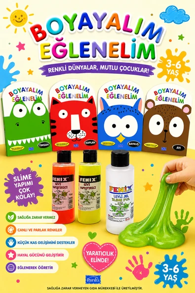 3-6 Yaşa Uygun Boyayalım Eğlenelim Seti - 4 Kitap ürün görseli 1