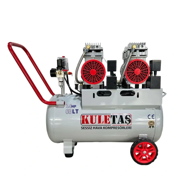 Kuletaş 60 Litre 2 HP Alüminyum Tanklı Sessiz Hava Kompresörü ürün görseli 1