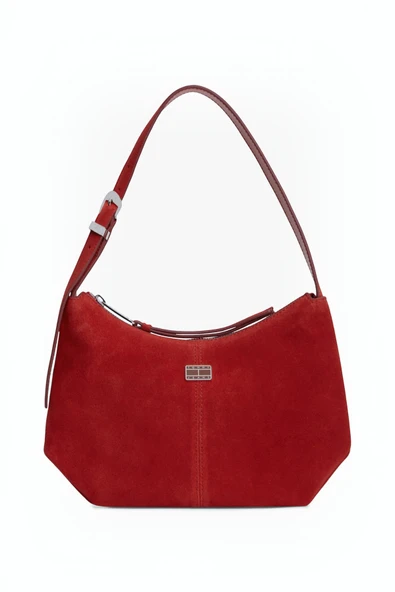 TJW SLOUCHY SUEDE SHOULDER BAG Kadın Kırmızı Çanta - AW0AW18859 ürün görseli 1