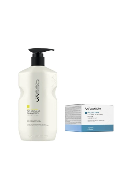 VASSO WOMEN,Ince Telli Saçlar Için Hacimlendirici Ve Yoğunlaştırıcı Set-Şampuan 500ml-Maske 150ml ürün görseli 1