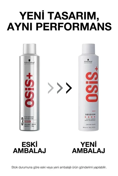 SCHWARZKOPF,Osis+ Hold Session Extra Strong Hold Vegan-Saçta Kalıntı Bırakmayan Saç Şekillendirici Sprey 300 ml ürün görseli 1