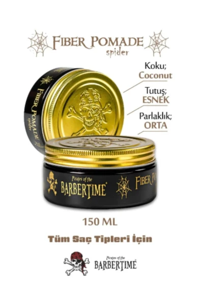 BARBERTİME,SAÇ ŞEKİLLENDİRİCİ WAX FIBER POMADE SPIDER 150 ML ürün görseli 1