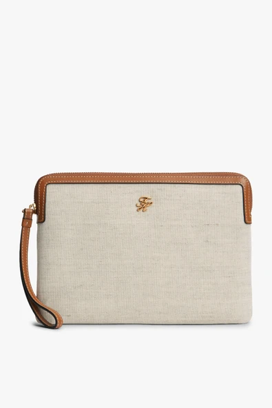 TH SCRIPT DAILY POUCH CANVAS Kadın Kahverengi Çanta - AW0AW18707 ürün görseli 1