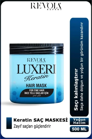 REVOLA,Luxeri İnce Telli Saçlar İçin Tuzsuz Saç Maskesi 500 Ml Keratin ürün görseli 1