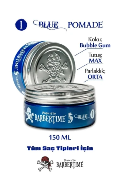 BARBERTİME,SAÇ ŞEKİLLENDİRİCİ WAX BLUE POMADE 01 150 ML ürün görseli 1