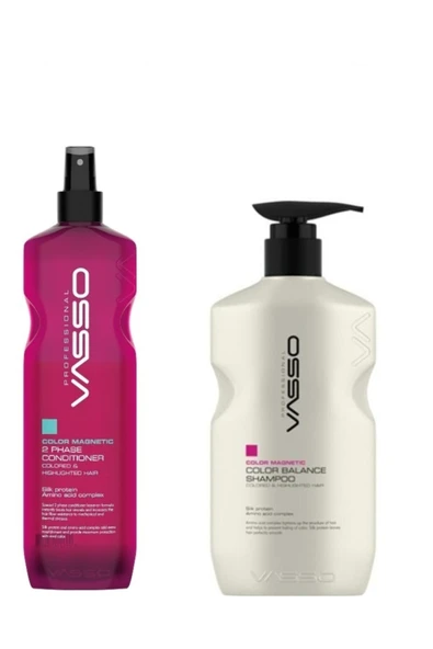 VASSO WOMEN,Boyalı Saçlar Için Ipek Proteini Renk Koruma Seti Şampuan 500ml Sprey Krem 460ml ürün görseli 1