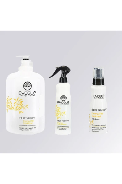 EVOQUA,Evoque Milk Therapy Saç Kremi 1000ml +mılk Bakım Spreyi + Mılk Therapy Saç Serum ürün görseli 1