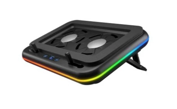 Rampage S55 Angel Siyah 5 Mod RGB 120-120mm 2 Fanlı 14-17 Led Ekranlı Notebook Soğutucu Stand ürün görseli 1