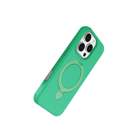İphone 16 Pro Max Regal Magsafe Standlı Kapak - Yeşil - Resim 3
