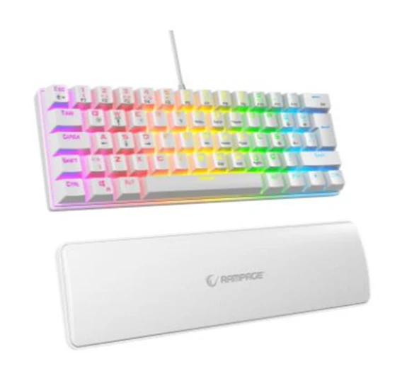 Rampage ALLY K11 Beyaz Rainbow Q Gaming Oyuncu Klavye Bilek Destekli Blue Switch ürün görseli 1