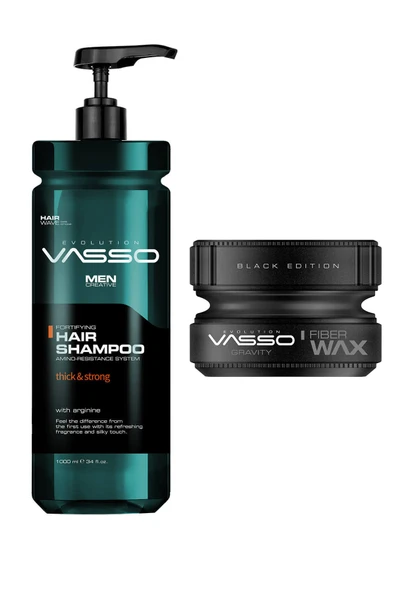 VASSO MEN,Dökülme Önleyici Şampuan 1000 ml +Gravity Fiber Doku Kazandıran Wax 150 ml 2840095030600 ürün görseli 1
