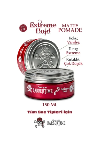 BARBERTİME,SAÇ ŞEKİLLENDİRİCİ WAX EXTREME HOLD MATTE POMADE 05 150 ML ürün görseli 1