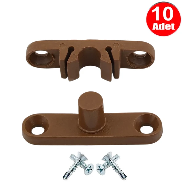 Pvc Kapı Pencere Sineklik Kahve Plastik Çıt Çıt Kilit Menteşe Küçük Boy 4cm -10 Adet ürün görseli 1