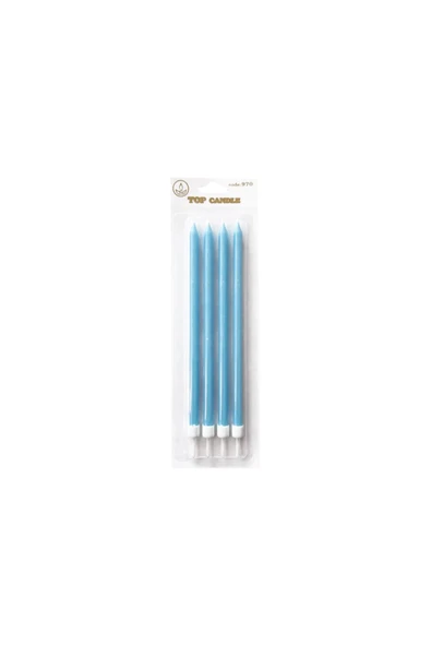 Pastel Doğum Günü Mum Seti 19cm 4lü Mavi ürün görseli 1