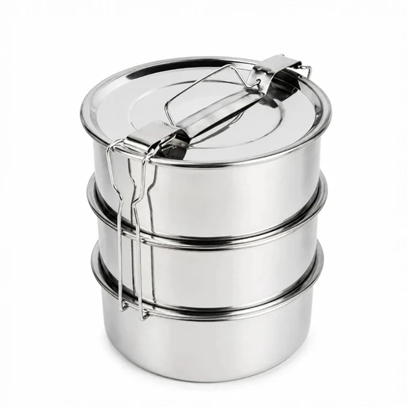 3'lü Metal Sefer Tası - Paslanmaz Çelik - 16 cm ürün görseli 1