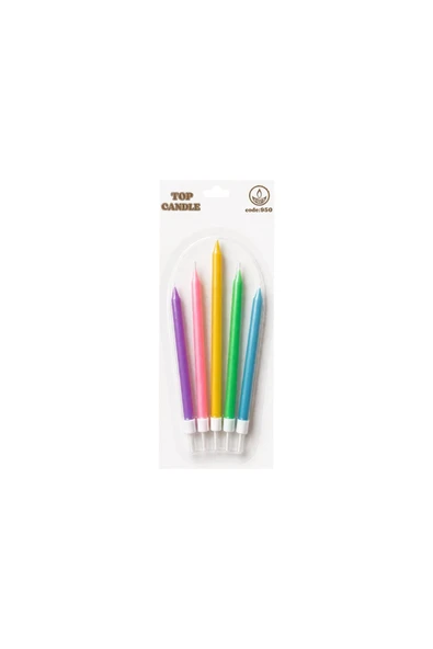 Pastel Doğum Günü Mum Seti 5li - Makaron ürün görseli 1