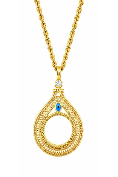 Gold Renk Zirkon Taşlı Kaplama Gram ve Çeyreklik Takılan Zincir Dahil 60cm Kolye -M1 ürün görseli 1