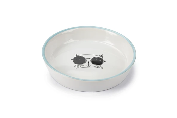 Beeztees Kedi Mama Su Kabı, Seramik, Beyaz, 16cm,  300ml ürün görseli 1