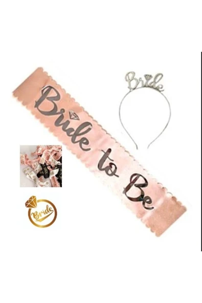 Bride Bekarlığa Veda Parti Taç, Kuşak, Dövme, Bileklik Full Set ürün görseli 1