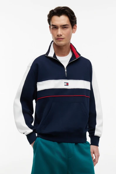 TJM RLX CBLOCK QZ Erkek Mavi Sweatshirt - DM0DM23244 ürün görseli 1