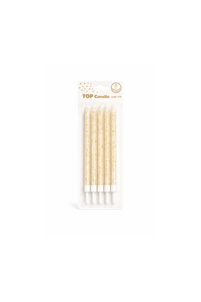 Simli Doğum Günü Mum Seti 15cm 6lı Gold ürün görseli 1