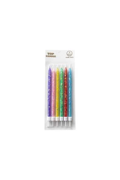 Işıltılı Doğum Günü Mum Seti 15cm 6lı ürün görseli 1