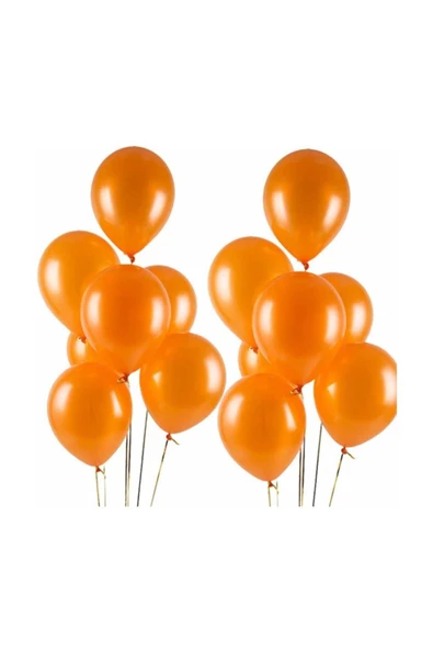 Turuncu Renk Metalik Balon 25 Adet ürün görseli 1
