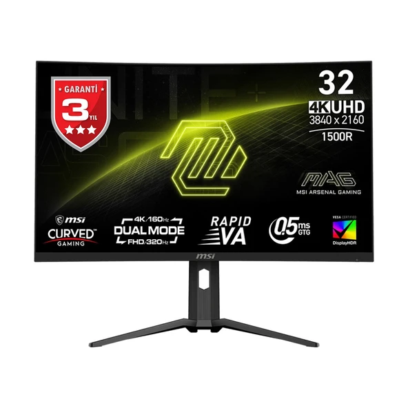 MAG 321CUPDF 32’’ 160Hz 0.5 ms (Gtg) 3840X2160 (UHD) AMD FreeSync Premium VA Curved 4K Gaming Monitör ürün görseli 1