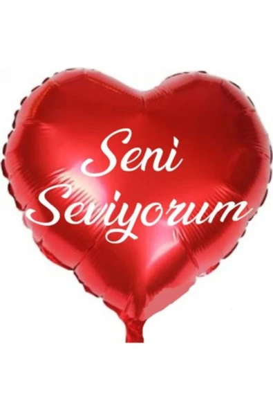 18 '' 45 cm Seni Seviyorum Baskılı Kırmızı Kalp Folyo Balon (1 Adet ) ürün görseli 1